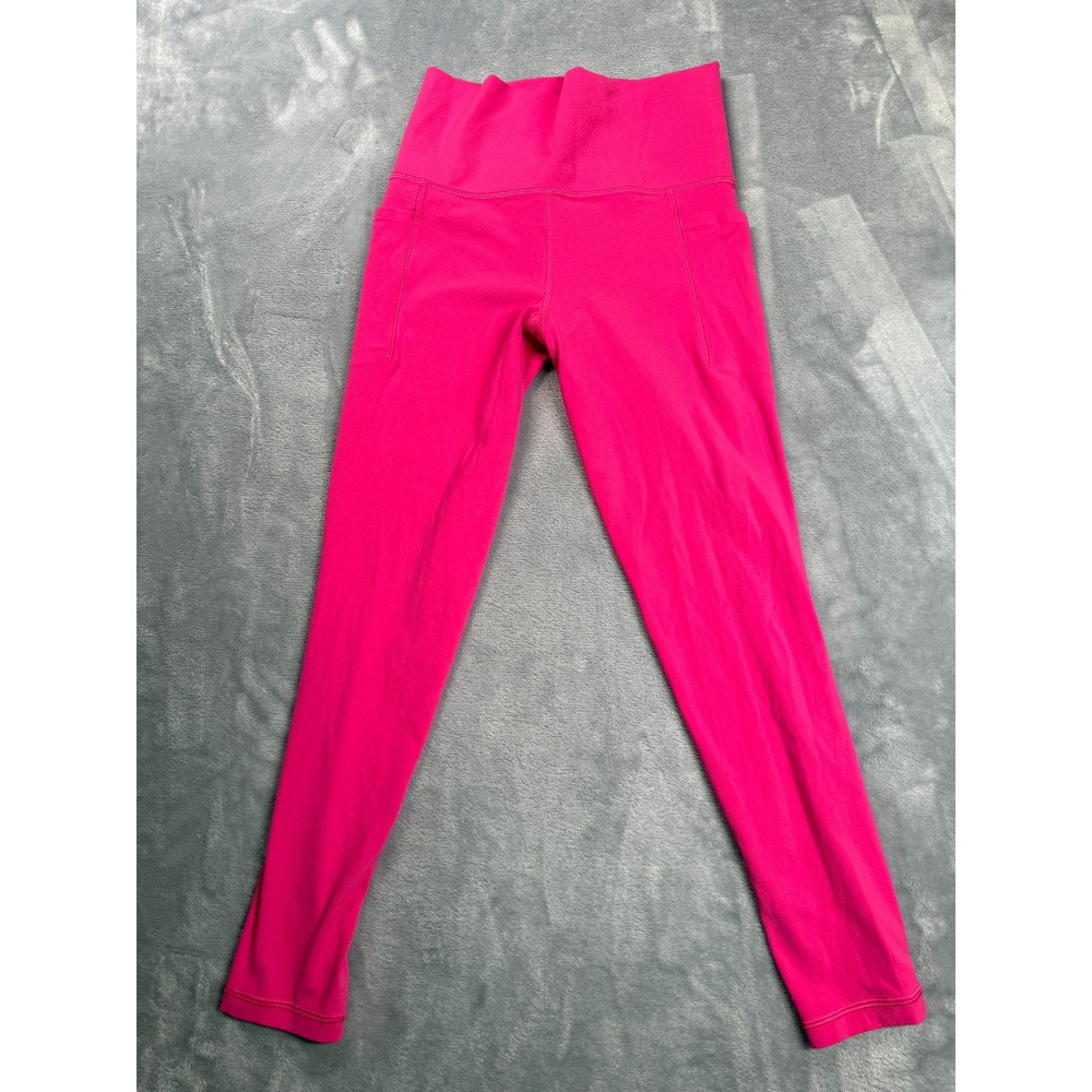 Athleta Salutation Stash 7/8 Tight Leggings Womens XS Pink Cropped Logo Yoga